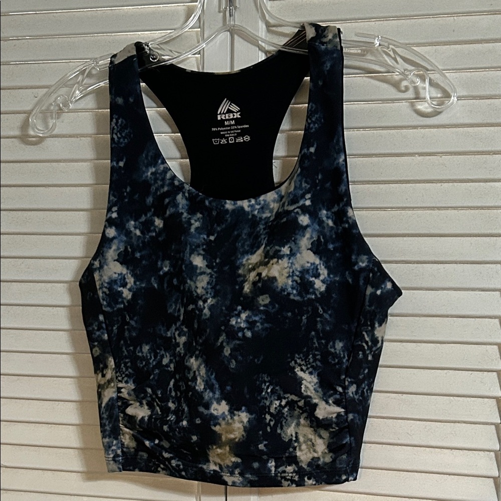 Reebok Women's Navy Tie-Dye Crop Top